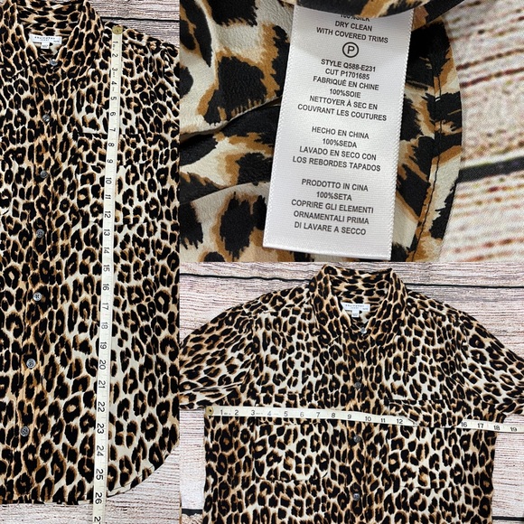 ⚡️SOLD⚡️Equipment Silk Shirt Top Femme Slim Signature Leopard Button Down Blouse - Picture 15 of 16
